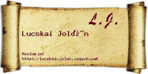 Lucskai Jolán névjegykártya