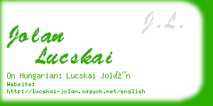 jolan lucskai business card